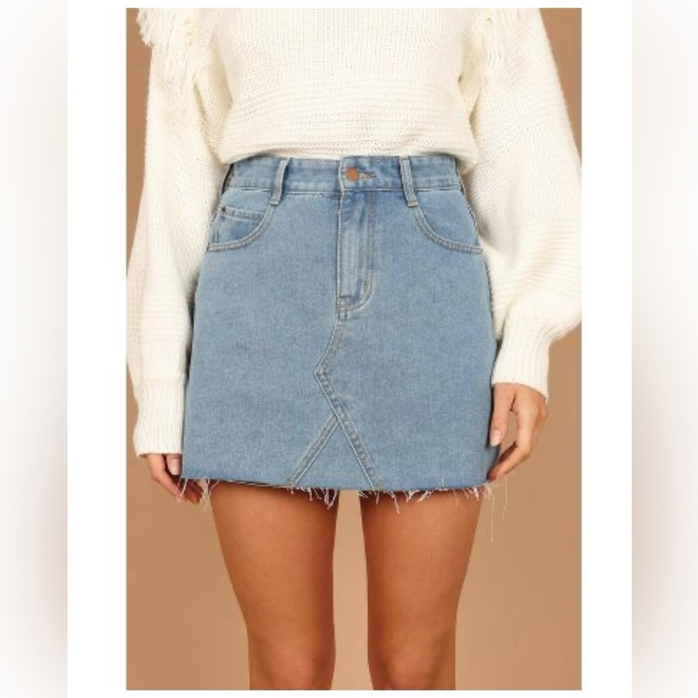 Petal & Pup Light Blue Denim Mini Skirt